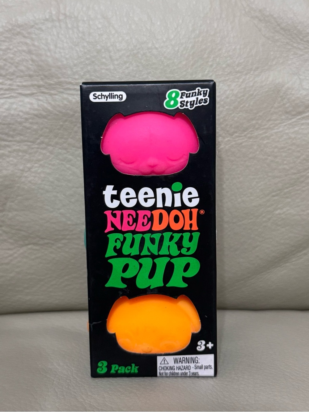 NEW Teenie NeeDoh Funky Pup 3-Pack Squishies Pink Orange Aqua Blue Authentic